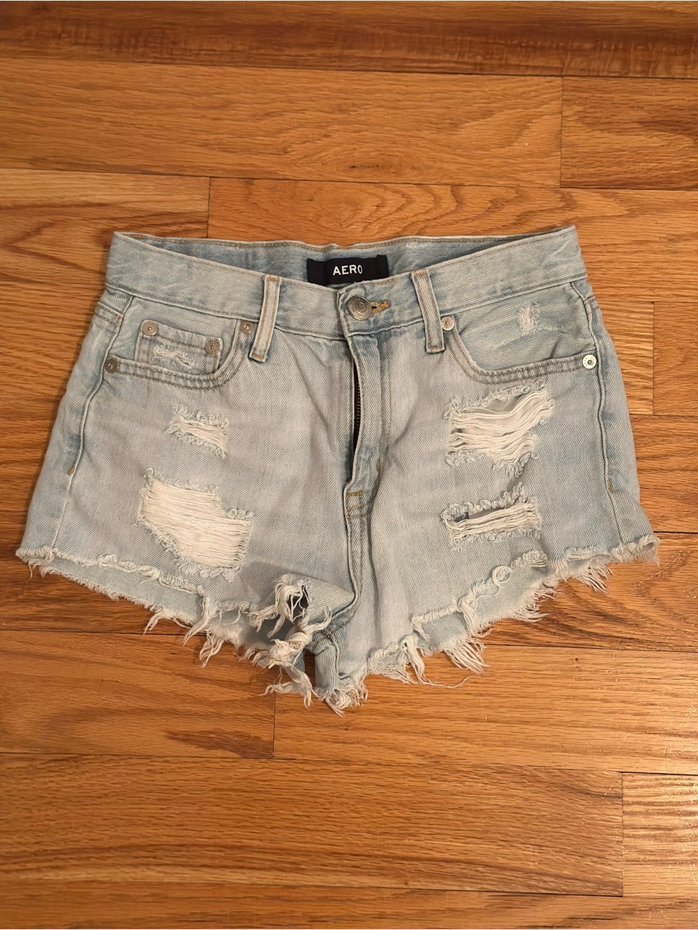 Aero High Rise Shorty Jean Shorts